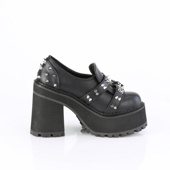 Demonia Assault 38 Black Platform Loafer Shoes - Picture 5 of 5